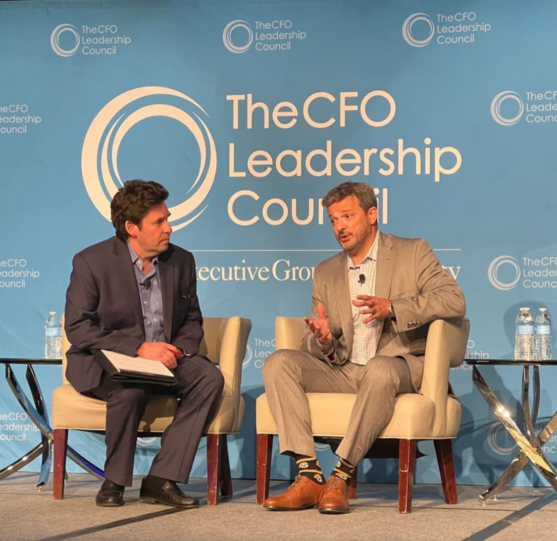 Glenn in a fireside chat at The CFO Leadership Council